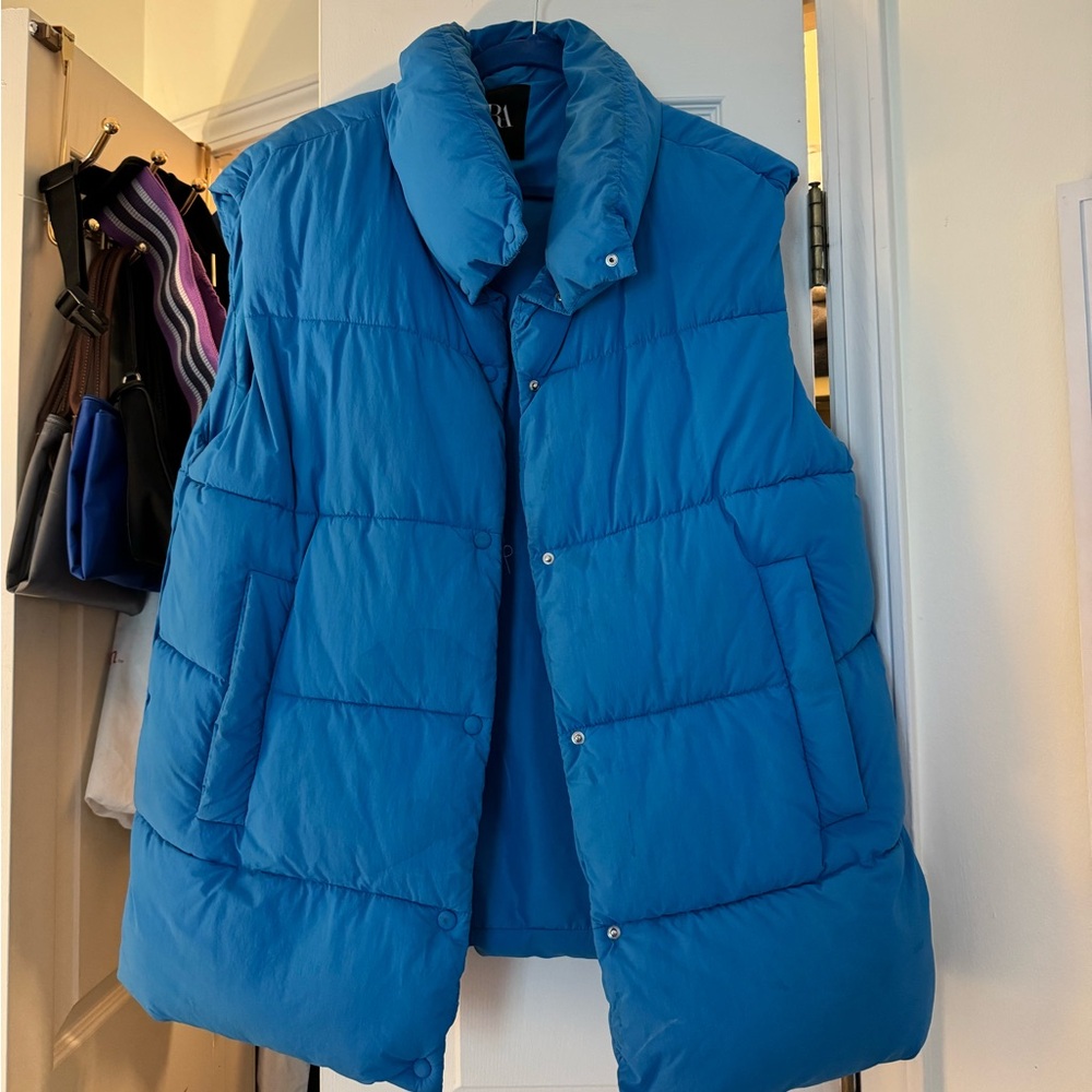 Zara Vibrant Blue Quilted Vest